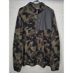 Starter Camo Fleece Pullover Mens 3XL Camouflage 1/4 Zip Jacket Y2K Baggy Street